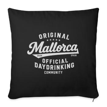 Communauté officielle de daydrinking à Malle 2026 - Housse de coussin décorative 45 x 45 cm - noir - Devant