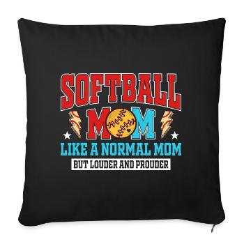 Softball Mom Louder And Proud - Sofa pillowcase 17,3'' x 17,3'' (45 x 45 cm) - black - Front