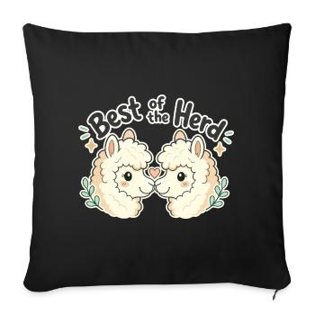 Cute Funny Gifts, Best of the Herd Alpaca - Sofa pillowcase 17,3'' x 17,3'' (45 x 45 cm) - black - Front