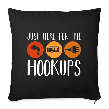Camping Bonfire Camp Life Forest Camper - Sofa pillowcase 17,3'' x 17,3'' (45 x 45 cm) - black - Front