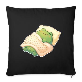 Frog Sleeping - Sofa pillowcase 17,3'' x 17,3'' (45 x 45 cm) - black - Front