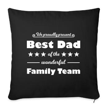 Meilleur père – Héros de la famille - Housse de coussin décorative 45 x 45 cm - noir - Devant