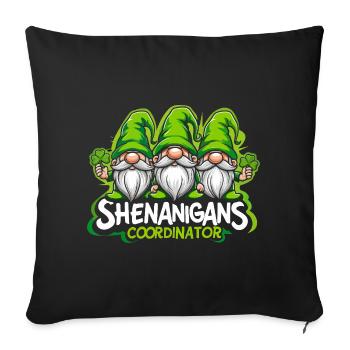 Coordinateur des Manigances Gnome de jardin - Housse de coussin décorative 45 x 45 cm - noir - Devant