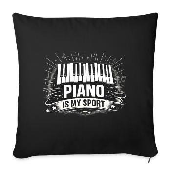 Funny Piano Gift for Pianist and Teacher - Sofa pillowcase 17,3'' x 17,3'' (45 x 45 cm) - black - Front