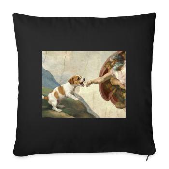 Dog God Hand Beagle Dog meme - Sofa pillowcase 17,3'' x 17,3'' (45 x 45 cm) - black - Front