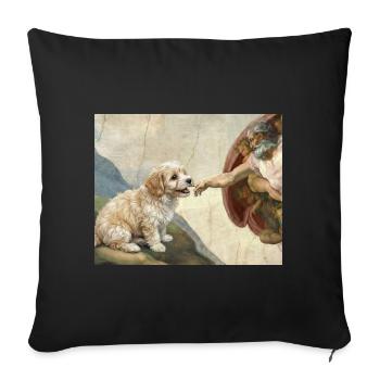 Dog God Hand Havanese Dogs meme - Sofa pillowcase 17,3'' x 17,3'' (45 x 45 cm) - black - Front