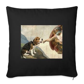 Dog God Hand Beagle Dog meme - Sofa pillowcase 17,3'' x 17,3'' (45 x 45 cm) - black - Front