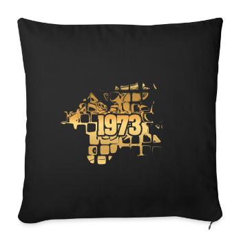 Grandpa 1973 - Sofa pillowcase 17,3'' x 17,3'' (45 x 45 cm) - black - Front