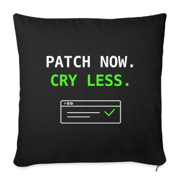 Patch Now Cry Less Mise à jour de sécurité informatique Chemise humoristique ! - Housse de coussin décorative 45 x 45 cm - noir - Devant