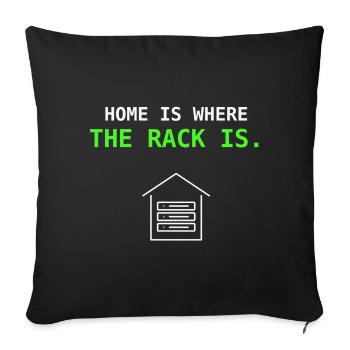 Le foyer est là où le rack est offert par l’administrateur système informatique - Housse de coussin décorative 45 x 45 cm - noir - Devant