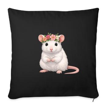 Ratte - Sofakissenbezug 45 x 45 cm - Schwarz - Vorne
