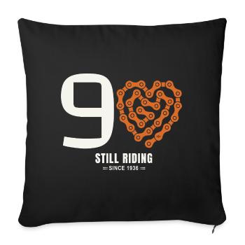 90 Jahre Fahrrad immer noch beim Fahren Geburtstagsgeschenk - Sofakissenbezug 45 x 45 cm - Schwarz - Vorne
