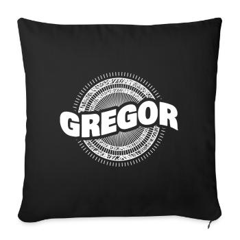 Nom Gregor - Housse de coussin décorative 45 x 45 cm - noir - Devant