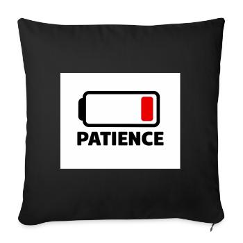 PATIENCE Battery Icon with Font - Sofa pillowcase 17,3'' x 17,3'' (45 x 45 cm) - black - Front