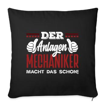 Anlagenmechaniker SHK Sanitär Heizung Handwerk - Sofakissenbezug 45 x 45 cm - Schwarz - Vorne