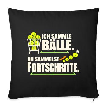 Tennistrainer Tennis Coach Tennislehrer Geschenk - Sofakissenbezug 45 x 45 cm - Schwarz - Vorne