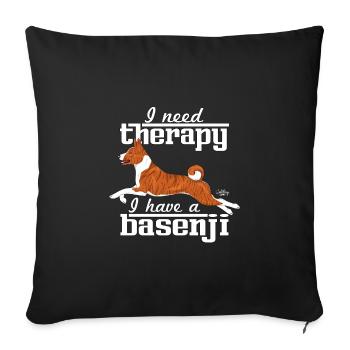 basenjitherapy4 - Sofakissenbezug 45 x 45 cm - Schwarz - Vorne