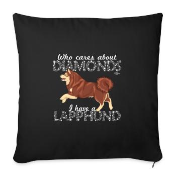 lapphunddiamond4 - Sofa pillowcase 17,3'' x 17,3'' (45 x 45 cm) - black - Front