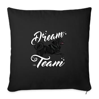 slkdreamteam3 - Sofa pillowcase 17,3'' x 17,3'' (45 x 45 cm) - black - Front
