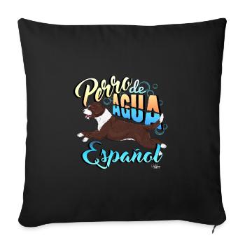 perrodeaguaespanol11 - Sofakissenbezug 45 x 45 cm - Schwarz - Vorne