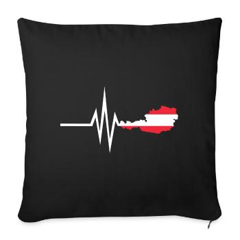 My heart beats for Austria - home country - Sofa pillowcase 17,3'' x 17,3'' (45 x 45 cm) - black - Front