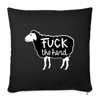 mouton noir - Housse de coussin décorative 45 x 45 cm - noir - Devant
