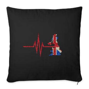 Mon cœur bat pour la Grande-Bretagne - pays d'origine - Housse de coussin décorative 45 x 45 cm - noir - Devant