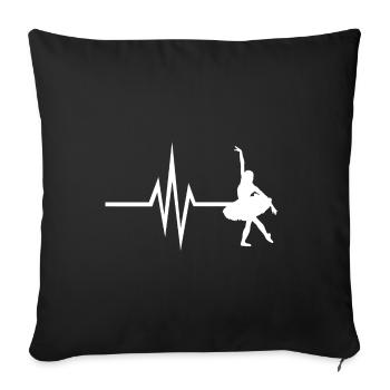 Mein Herz schlägt für Ballett - Ballerina Tanzen - Sofakissenbezug 45 x 45 cm - Schwarz - Vorne