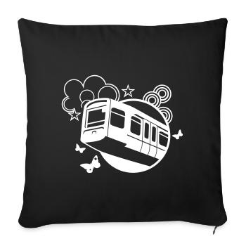 Wuppertal Schwebebahn - Sofakissenbezug 45 x 45 cm - Schwarz - Vorne