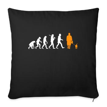 Evolution Dog Dog Walk Walk Gift - Sofa pillowcase 17,3'' x 17,3'' (45 x 45 cm) - black - Front
