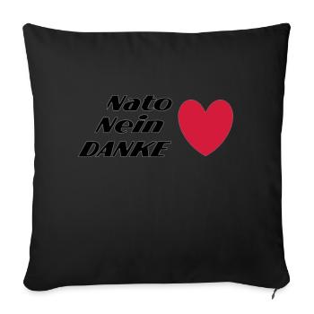 Nato Nein DANKE - Sofakissenbezug 45 x 45 cm - Schwarz - Vorne