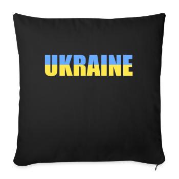 ukraine - Housse de coussin décorative 45 x 45 cm - noir - Devant