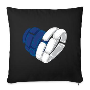 J'aime la Finlande - L'amour finlandais - Housse de coussin décorative 45 x 45 cm - noir - Devant