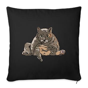 The Tubbiest Cat - Sofa pillowcase 17,3'' x 17,3'' (45 x 45 cm) - black - Front