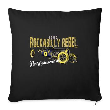 Rockabilly Rebel Design - Sofakissenbezug 45 x 45 cm - Schwarz - Vorne