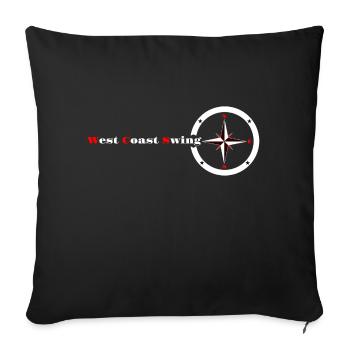 West Coast Swing Compass WCS Gift Westie Dance - Sofa pillowcase 17,3'' x 17,3'' (45 x 45 cm) - black - Front