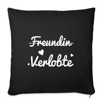 Girlfriend then fiancee - Sofa pillowcase 17,3'' x 17,3'' (45 x 45 cm) - black - Front