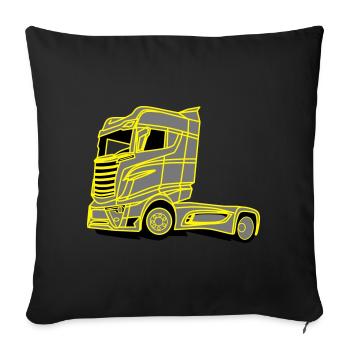 LKW Brummi - Sofakissenbezug 45 x 45 cm - Schwarz - Vorne