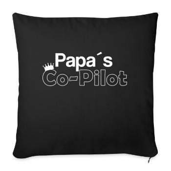 Auto - Papa's co Pilot - Sofakissenbezug 45 x 45 cm - Schwarz - Vorne