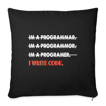 Programmierer Coder lustig Geschenk - Sofakissenbezug 45 x 45 cm - Schwarz - Vorne