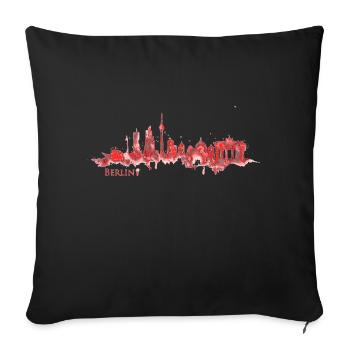 Berlin Skyline - Sofa pillowcase 17,3'' x 17,3'' (45 x 45 cm) - black - Front