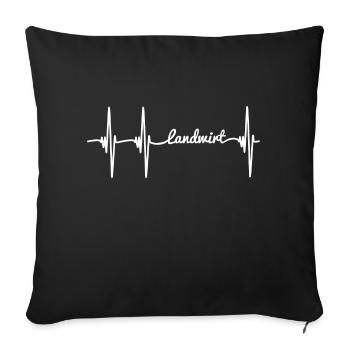 Blanc fermier - Housse de coussin décorative 45 x 45 cm - noir - Devant