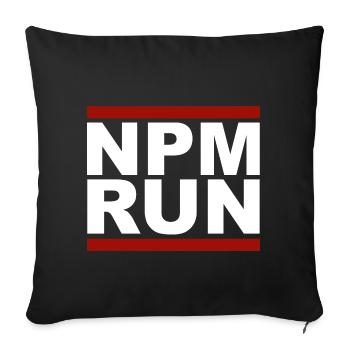 javascript, javascript, npm run - Housse de coussin décorative 45 x 45 cm - noir - Devant