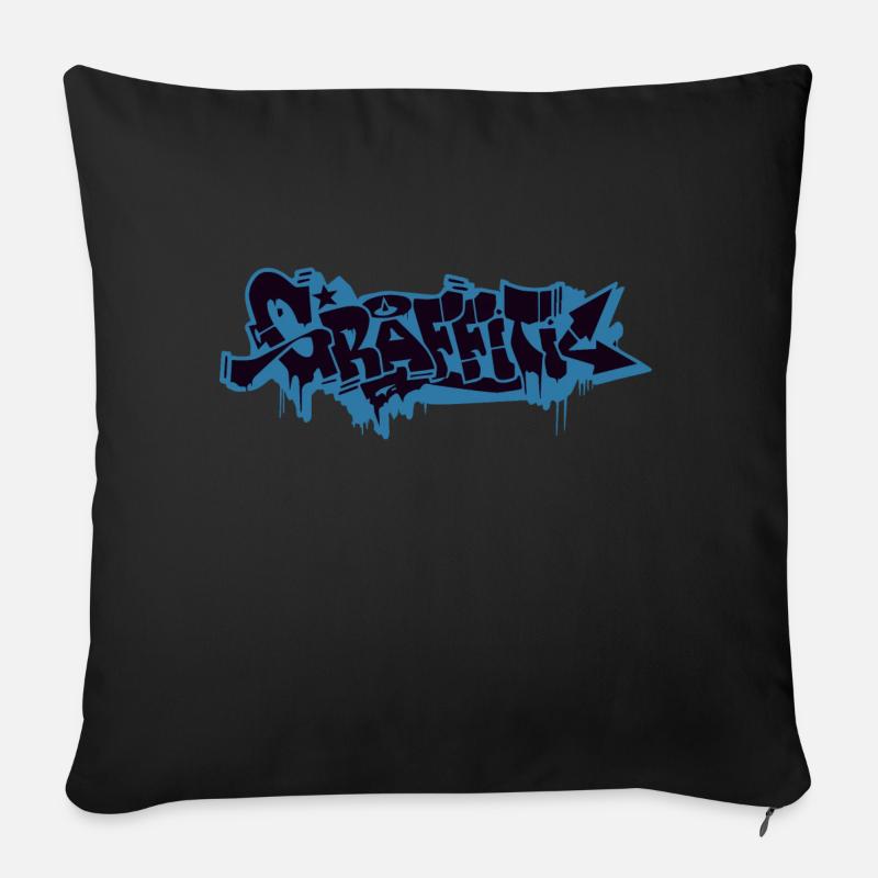GRAFFITI - Sofakissenbezug 45 x 45 cm - Schwarz