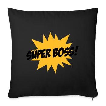 Super Boss ! - Housse de coussin décorative 45 x 45 cm - noir - Devant