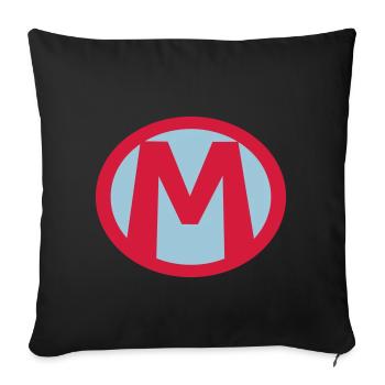 Super, Superheld, Superheldin, Hero, M - Sofa pillowcase 17,3'' x 17,3'' (45 x 45 cm) - black - Front