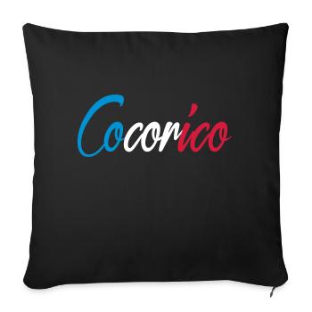 Cocorico - Housse de coussin décorative 45 x 45 cm - noir - Devant
