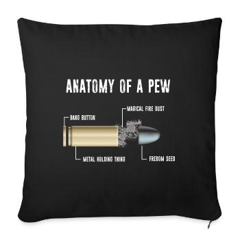 Anatomy of a pew Schusswaffe Schützenverein - Sofakissenbezug 45 x 45 cm - Schwarz - Vorne