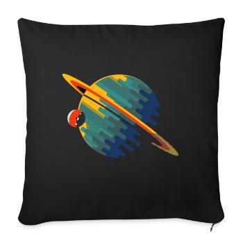 Planète Saturne - Housse de coussin décorative 45 x 45 cm - noir - Devant