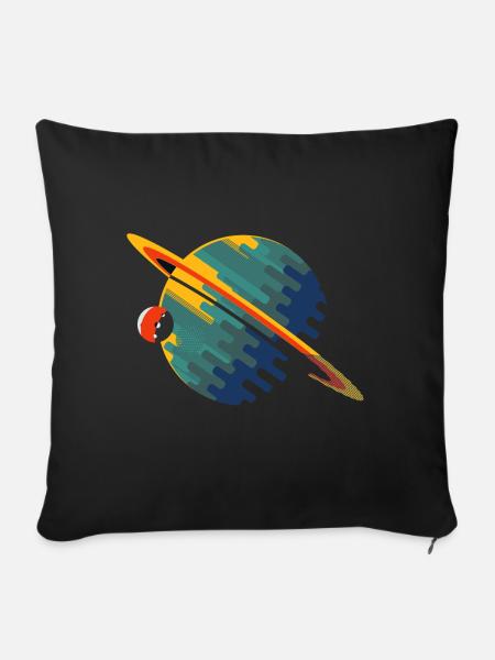 Saturn Planet - Sofakissenbezug 45 x 45 cm - Schwarz